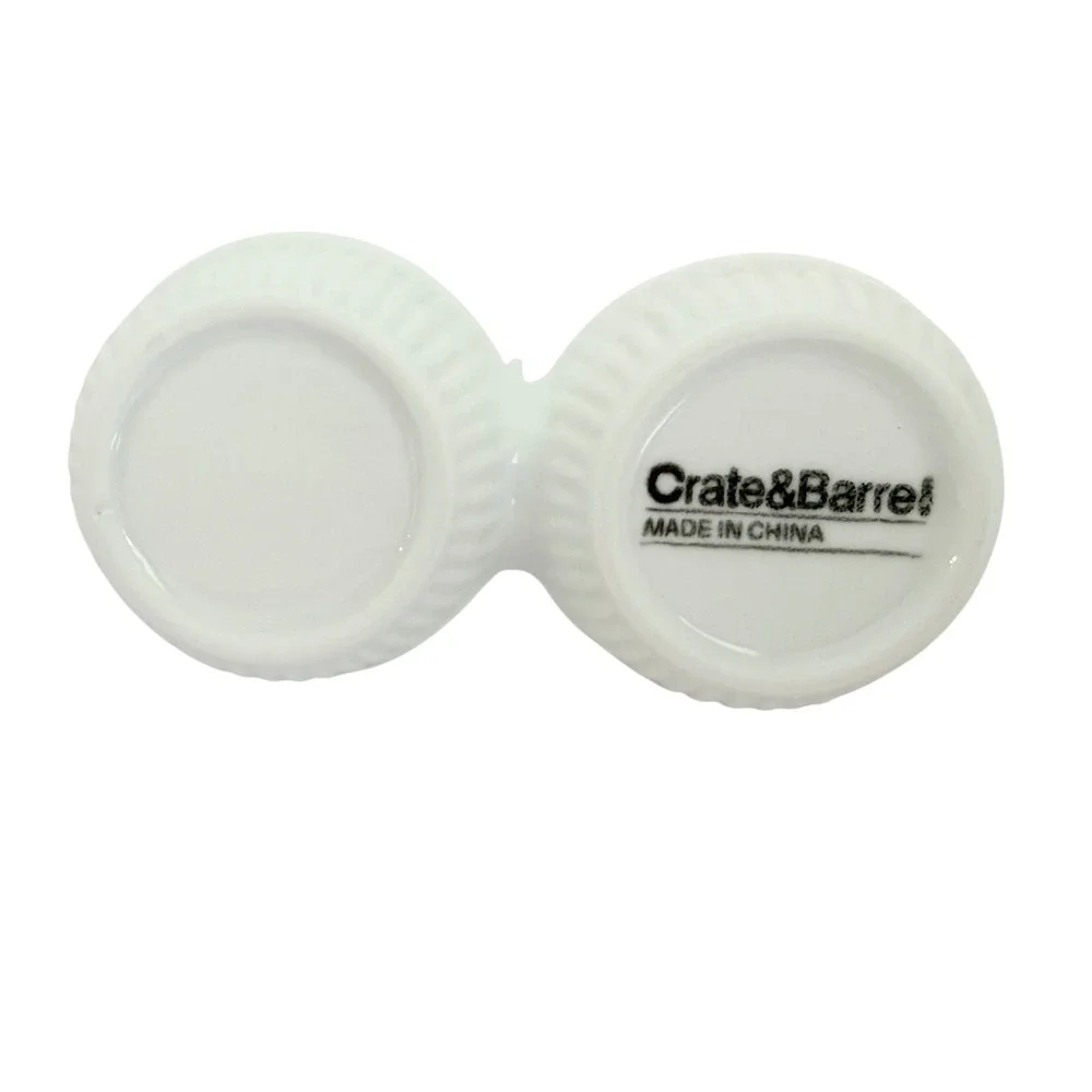 Crate & Barrel Double Condiment Server White Porcelain Small Handle Excellent